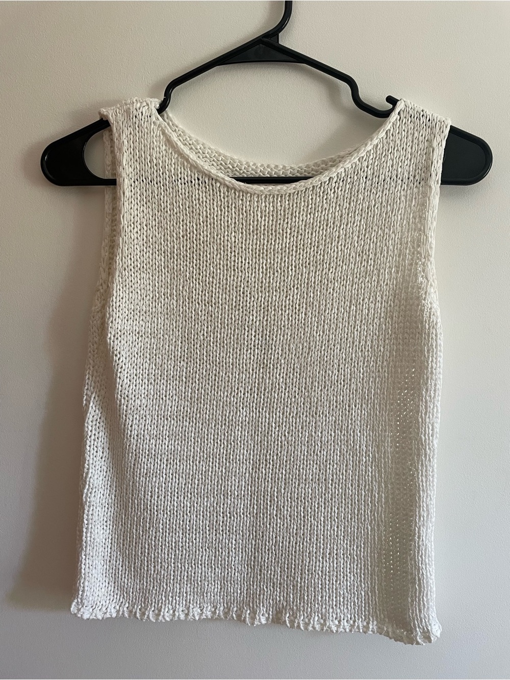 Women’s Cream Knit Tank Top - Sleeveless Summer Staple Handmade